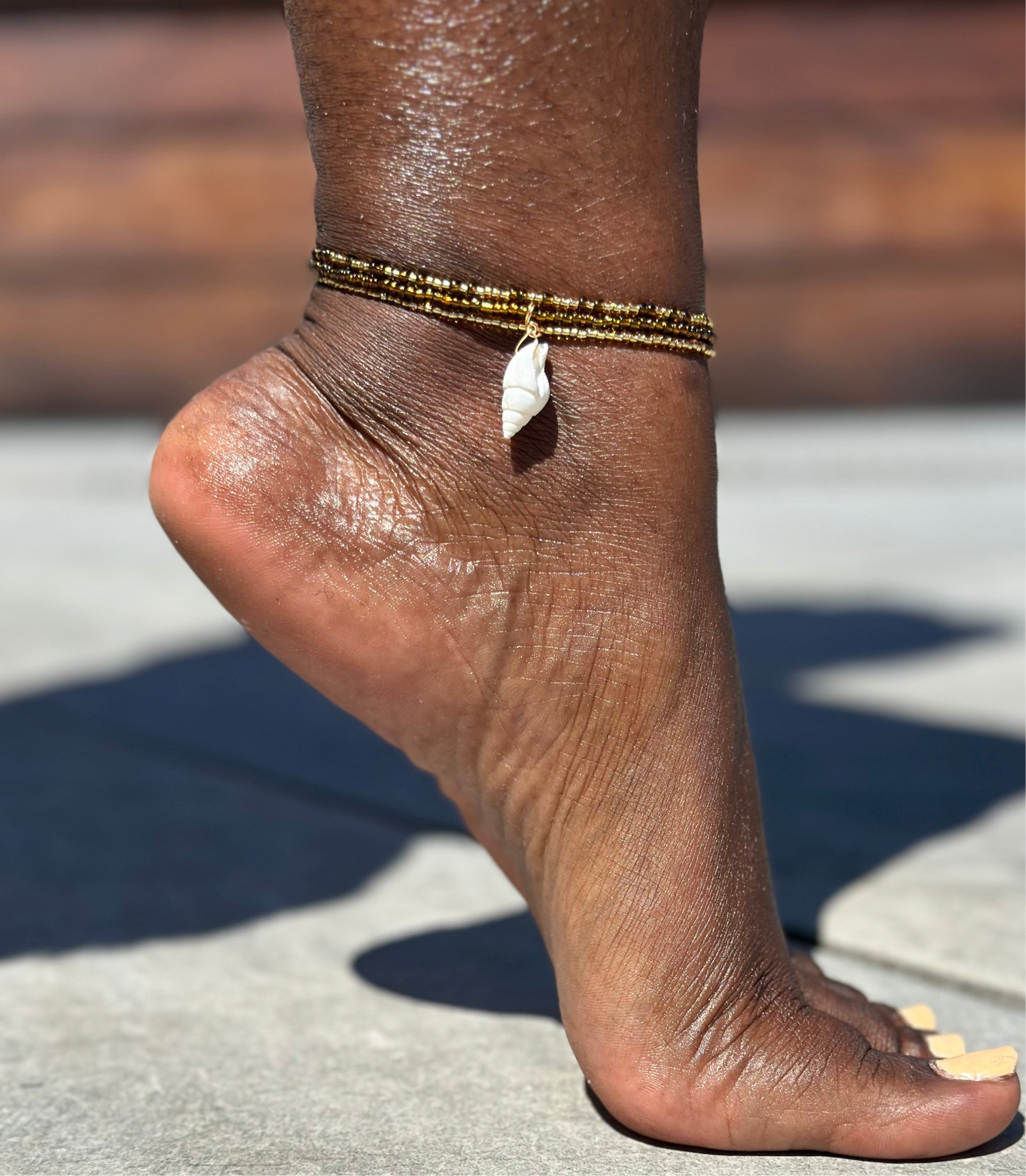 Brown & Gold Anklet