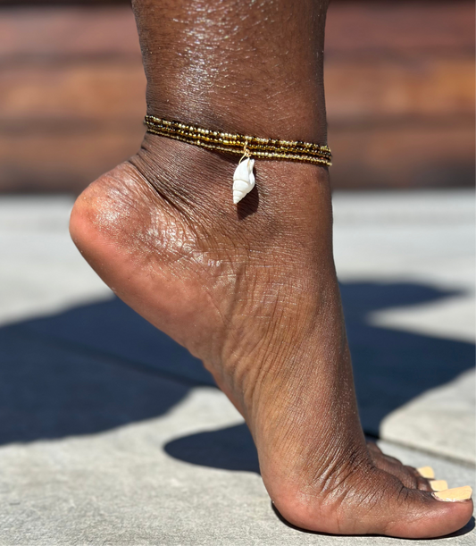 Brown & Gold Anklet