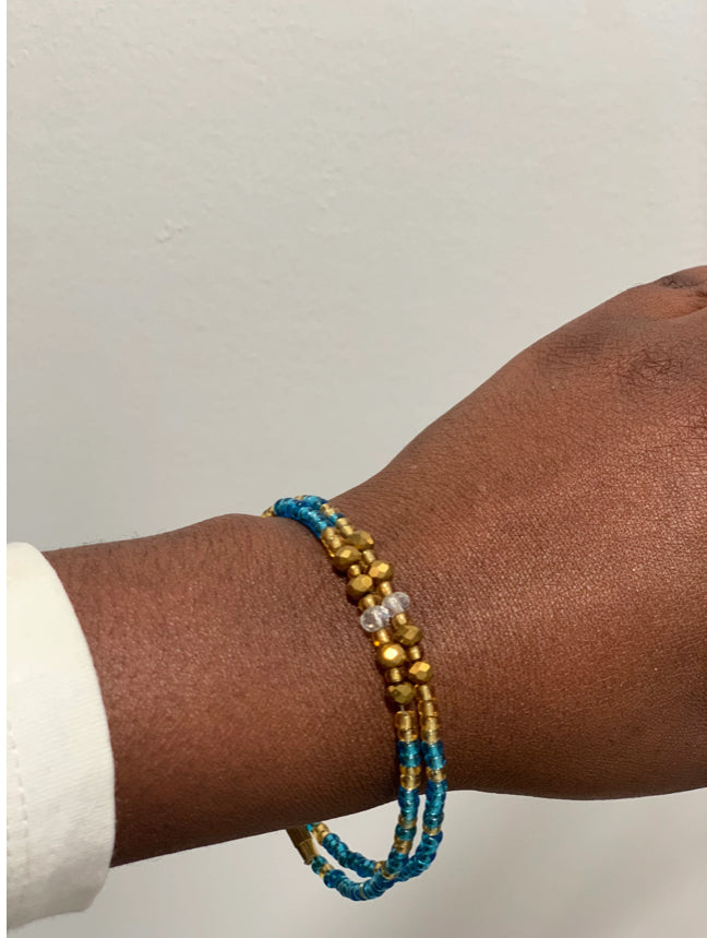 Blue & Gold Bracelet