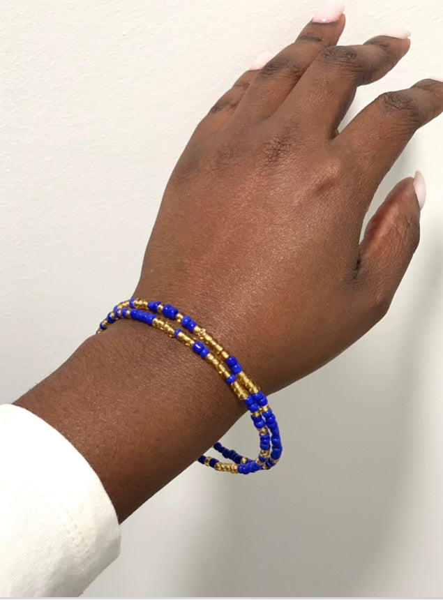 Royal Blue & Gold Bracelet