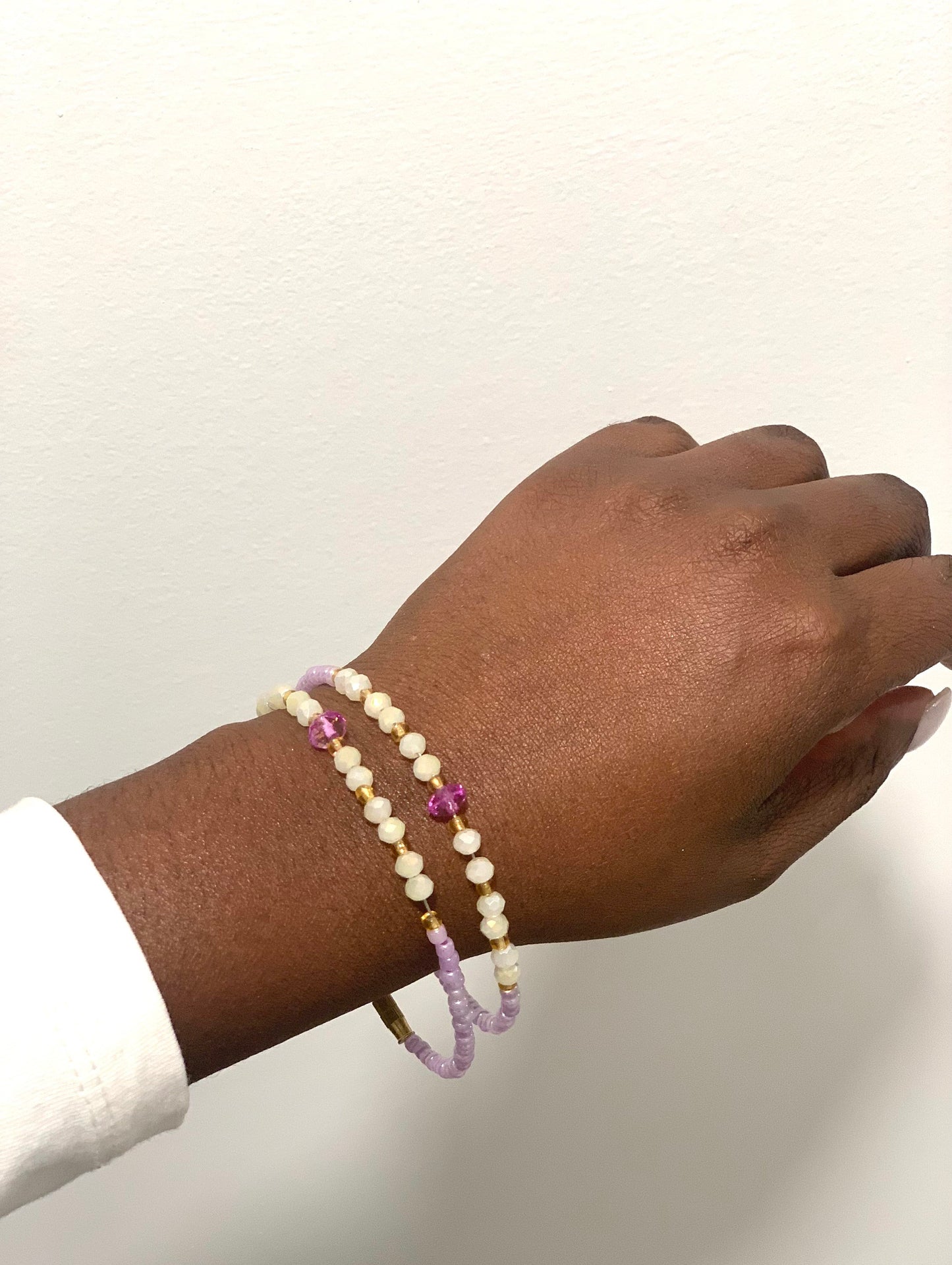 Lavender & Gold Bracelet